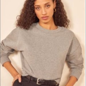 Reformation grey cropped sweatshirt